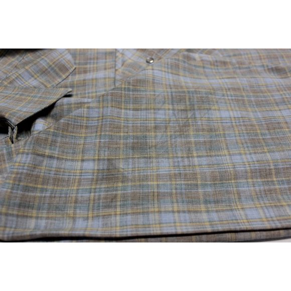 Panhandle Slim men's permanent press plaid Western cowboy pearl snap shirt XXL - Picture 13 of 13